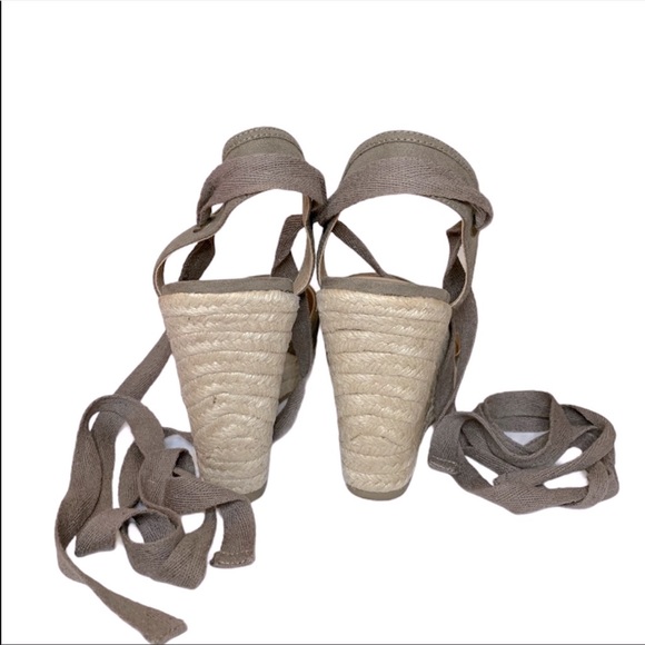 Brash Espadrille Wedges with Ankle Ties - Picture 7 of 9